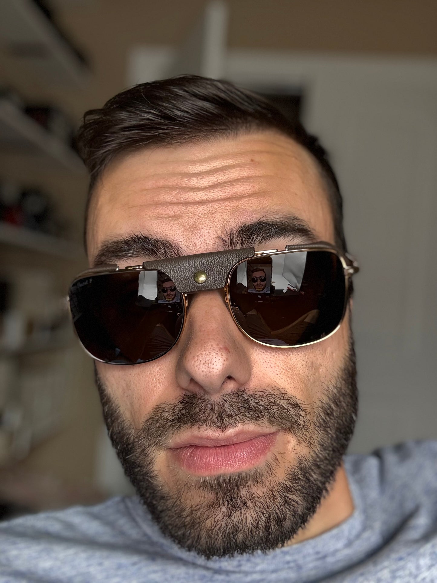 Persol PO 1013 SZ - Protector 53mm Gold / Brown Polarized Glass Itlay NEW