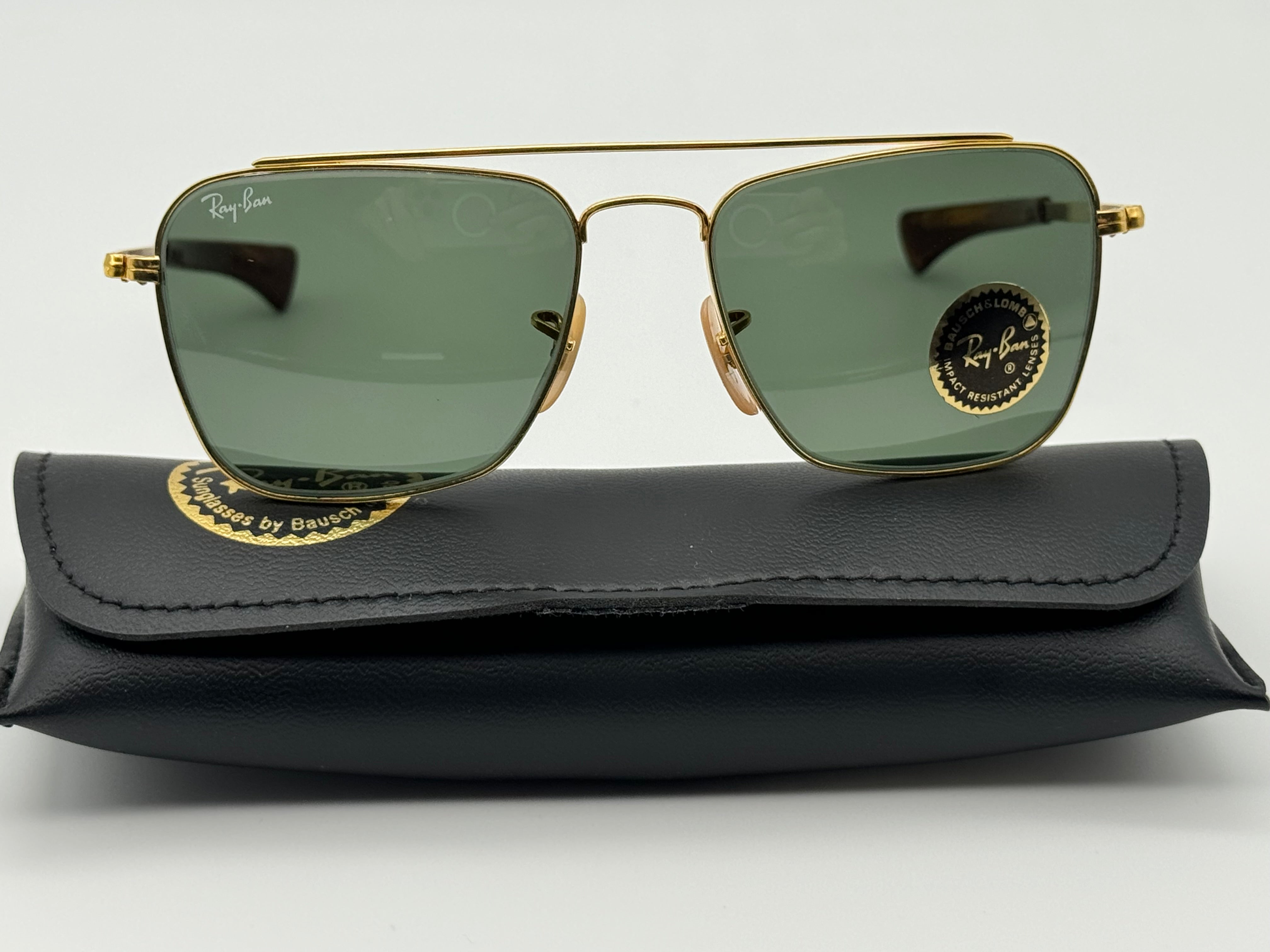 Vintage Ray-Ban Caravan Echelon 52mm G-15 Gold Havana Bayonet