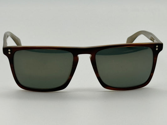 Oliver Peoples Bernardo 54mm G15 Polarized OV 5189 1437 / 09 BROWN GRADUATED WITH TAUPE INNER Goldtone Preowned