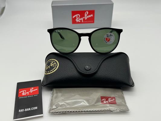 Ray-Ban RB 2204 51mm Black Transparent Acetate G15 Polarized Green 919/58 NEW