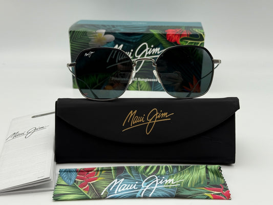 Maui-Jim Moon Doggy 52mm Titanium Maui Brilliant Silver : Neutral Gray Bi Gradient Polarized Japan NEW