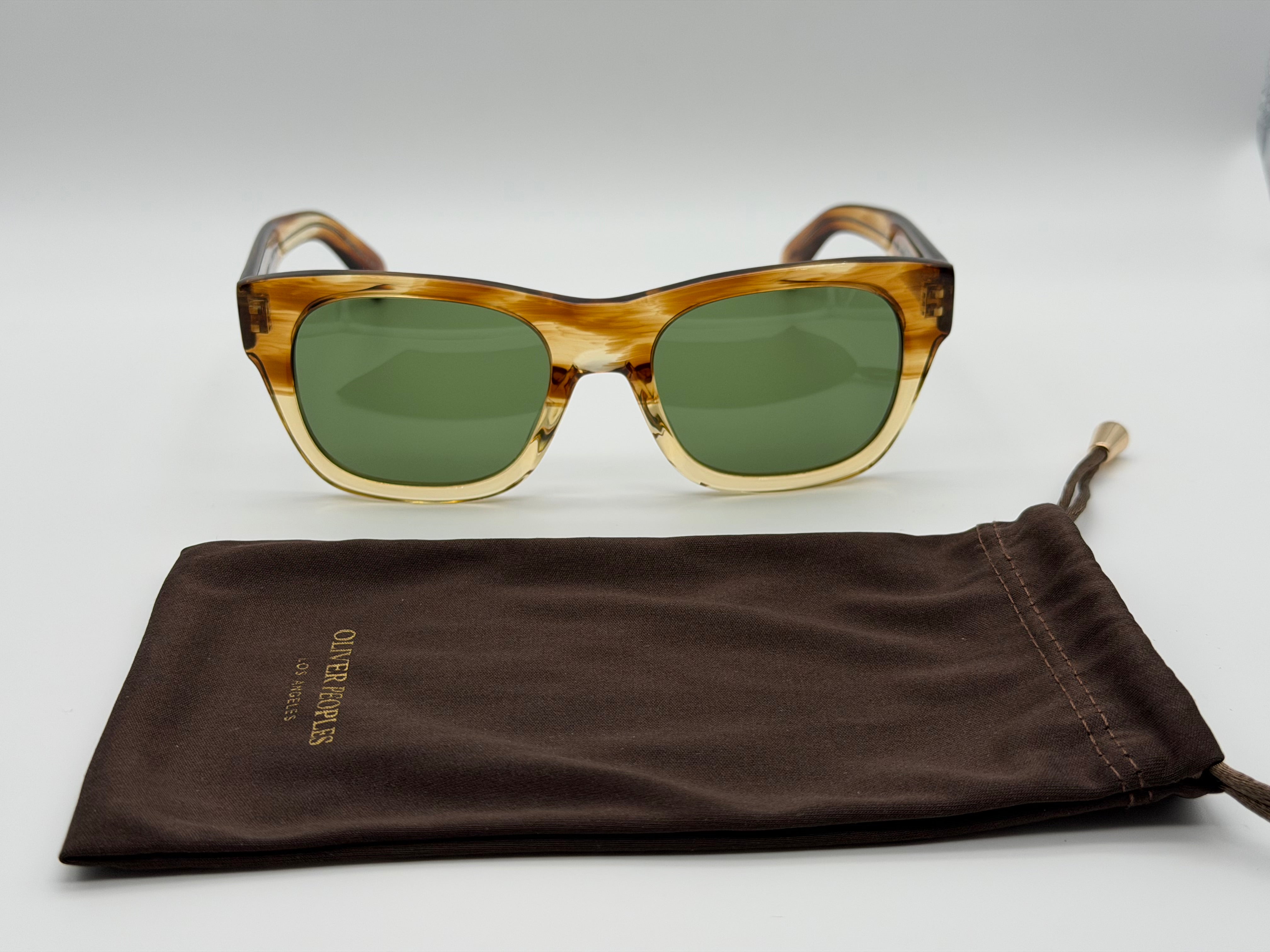 Oliver Peoples Keenan 54mm OV 5418 SU Honey VSB GREEN C Preowned