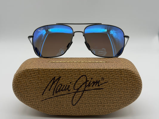 Maui Jim Island Life 57mm Blue Hawaii Gunmetal Exclusive Sunglasses Tommy Bahama Preowned