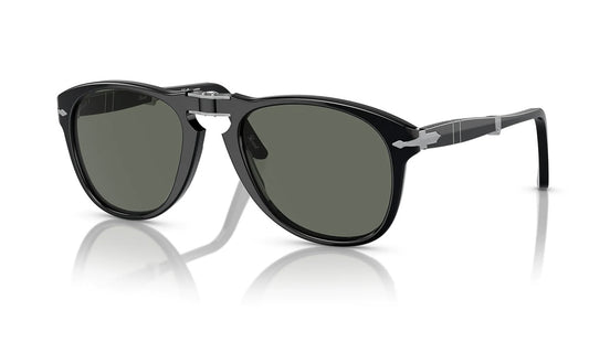 Persol PO 714 54mm Original Folding Black / Green Polarized 95 58 Italy NEW