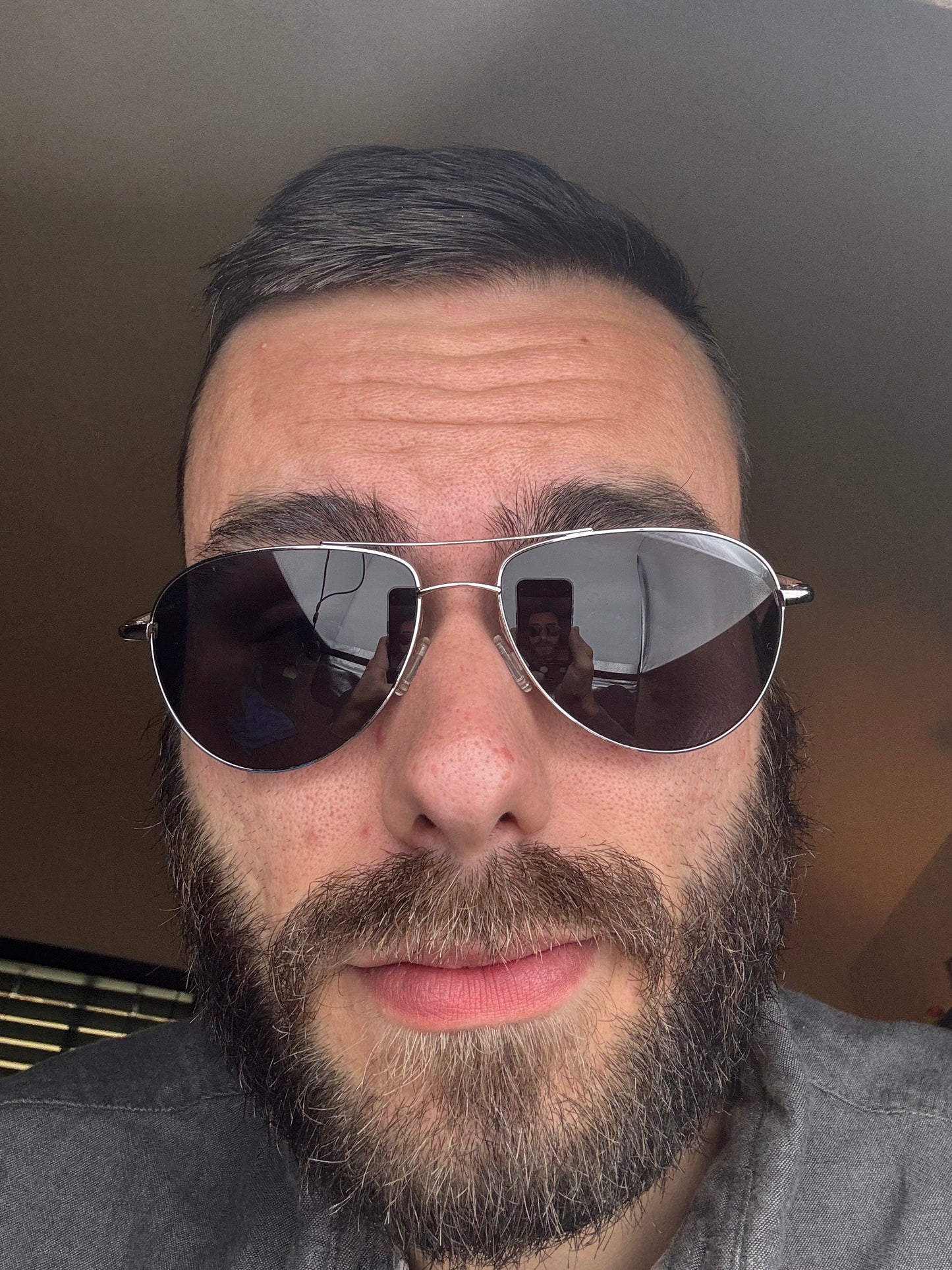 Oliver Peoples Benedict 59mm OV 1002 5036 K8 SILVER GRAPHITE POLARIZED VFX+ Italy Preowned