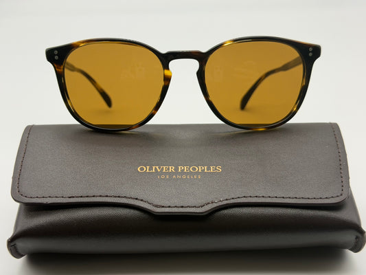 Oliver Peoples 53mm Finley Esq. Sun 100353 Cocobolo / Brown Glass Lens Italy Preowned