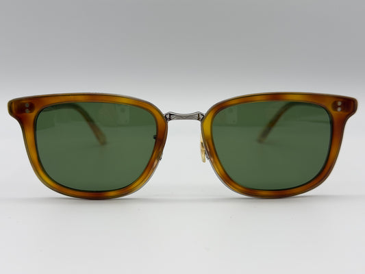 Oliver Peoples Kettner 52mm Light Brown Buff / Green Glass Lens OV 5339S 157252 Italy Preowned