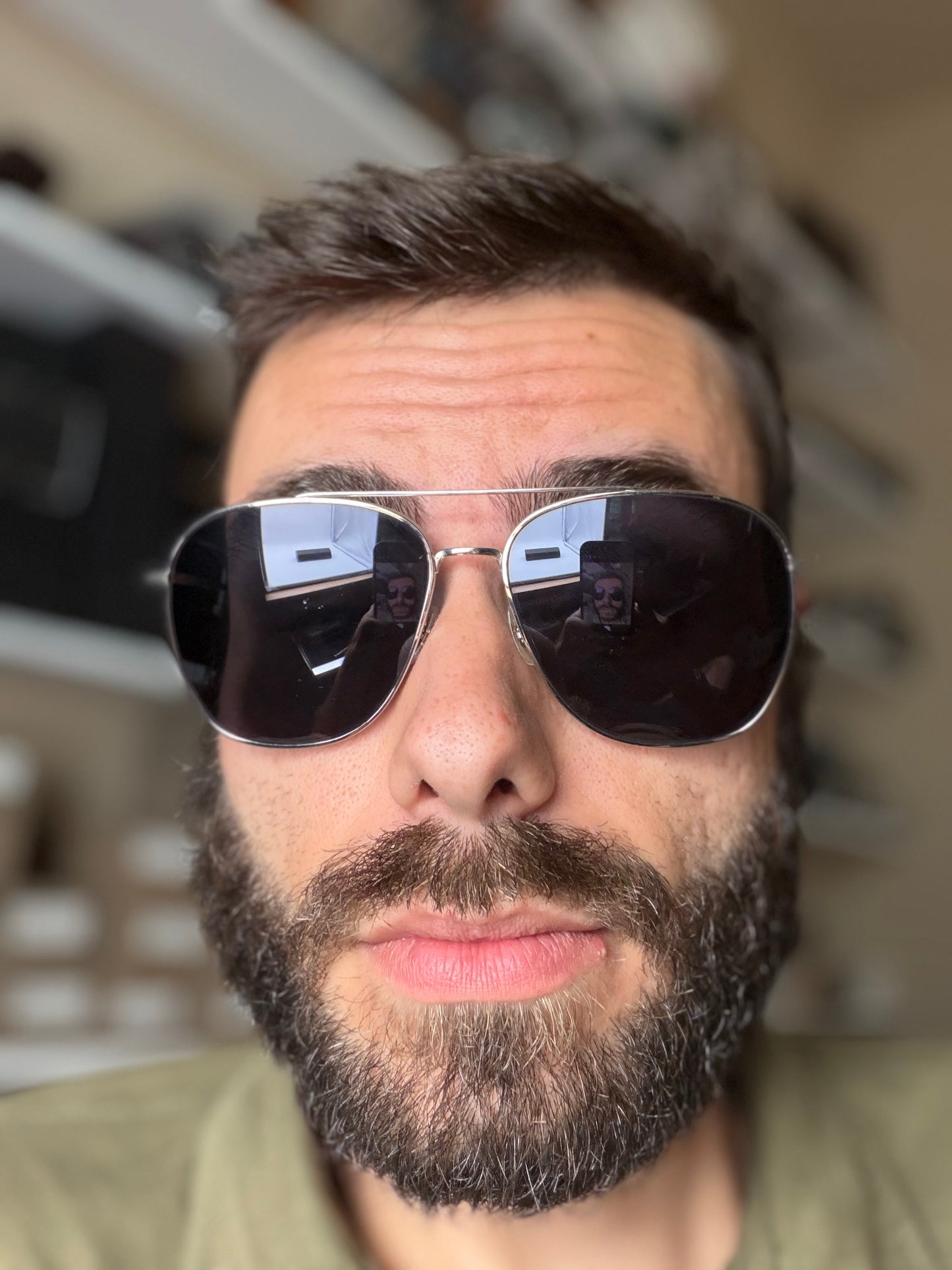 Oliver Peoples Ellerston 58mm Titanium/ Blue OV 1276 ST 5036 R5 Preowned