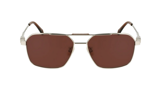 Ferragamo SF319SLB 58mm Brown / Light Gold Titanium Italy NEW