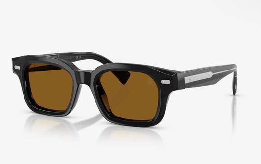 Brunello Cucinelli JARED 50mm Black Nero / Brown Terracotta Crystal BC4018S Japan NEW