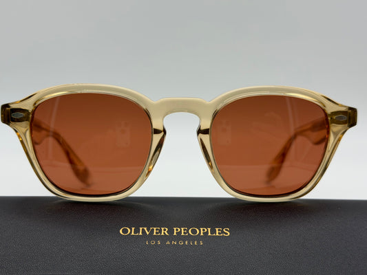 Oliver Peoples Peppe 48mm OV5517 SU 176653 Champagne / Persimmon Sunglasses Italy Preowned