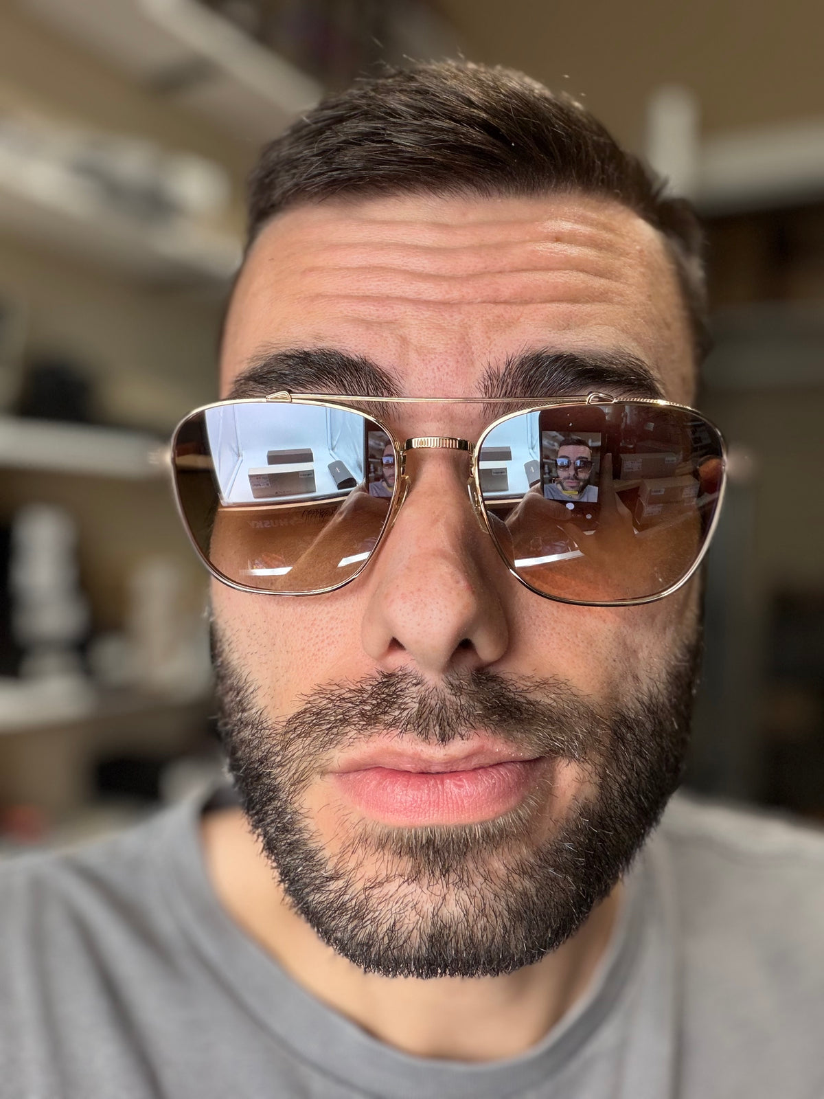 Oliver Peoples Avison 55mm Soft Gold Titanium / Tuscan Brown Gradient Mirror Crystal Lens OV 1349ST Japan NEW