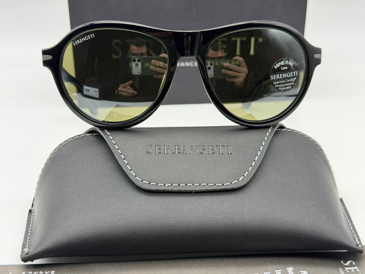Serengeti Danby 64mm Shiny Black / Mineral Polarized 555nm SS527001 NEW