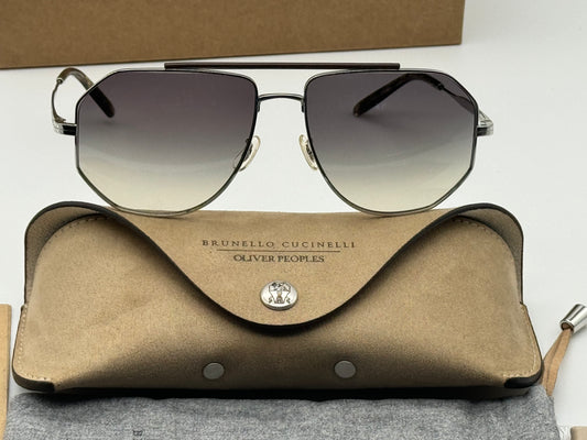 Oliver Peoples Brunello Cucinelli Moraldo 59mm OV 1317 st Silver Titanium Light Shale Gradient Japan NEW