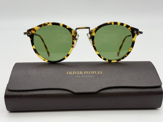 Vintage Oliver Peoples 505 DTBK Antique Gold / Green Glass Japan Preowned