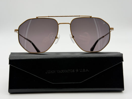 John Varvatos SJV 570 58mm Brass / Gray Lens P0AV Japan NEW