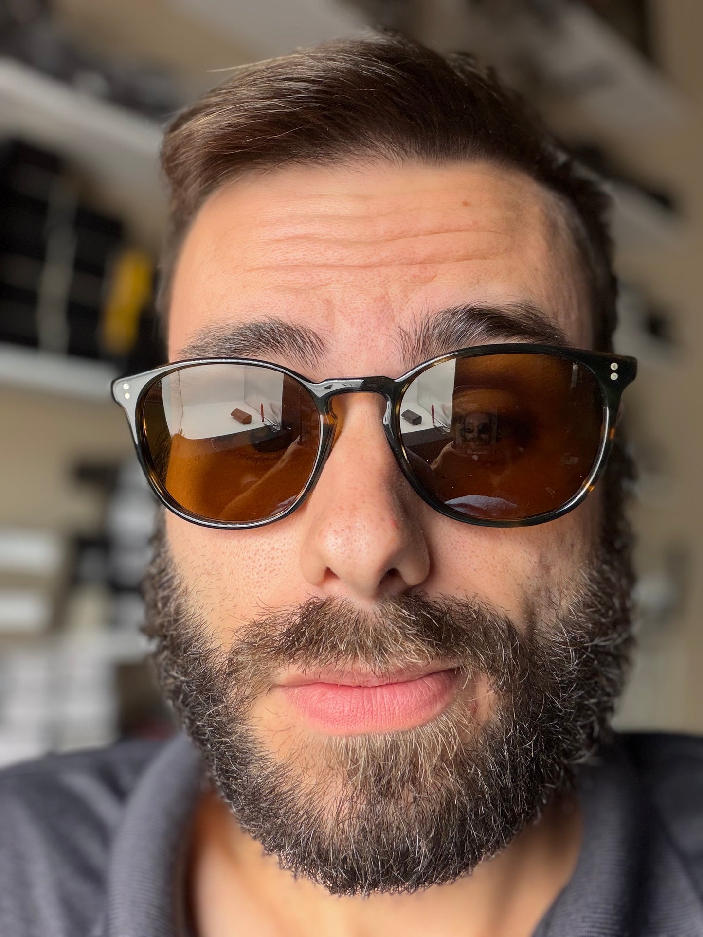 Oliver Peoples 53mm Finley Esq. Sun 100353 Cocobolo / Brown Glass Lens Italy Preowned