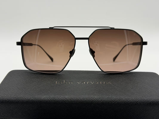 John Varvatos JV563 58mm Metal Matte Black / Brown Gradient Japan NEW