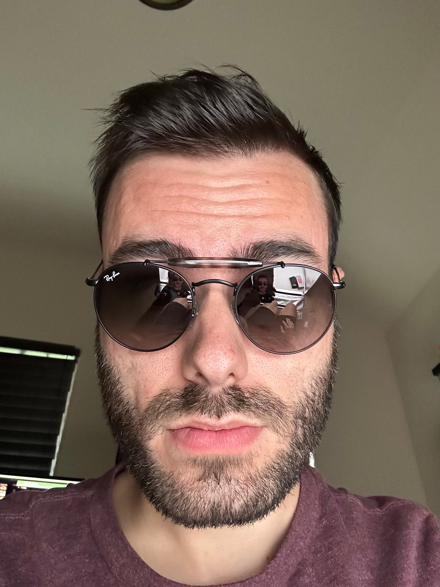 Ray Ban RB 3747 Double Bridge Polished Black Gray Gradient 50mm