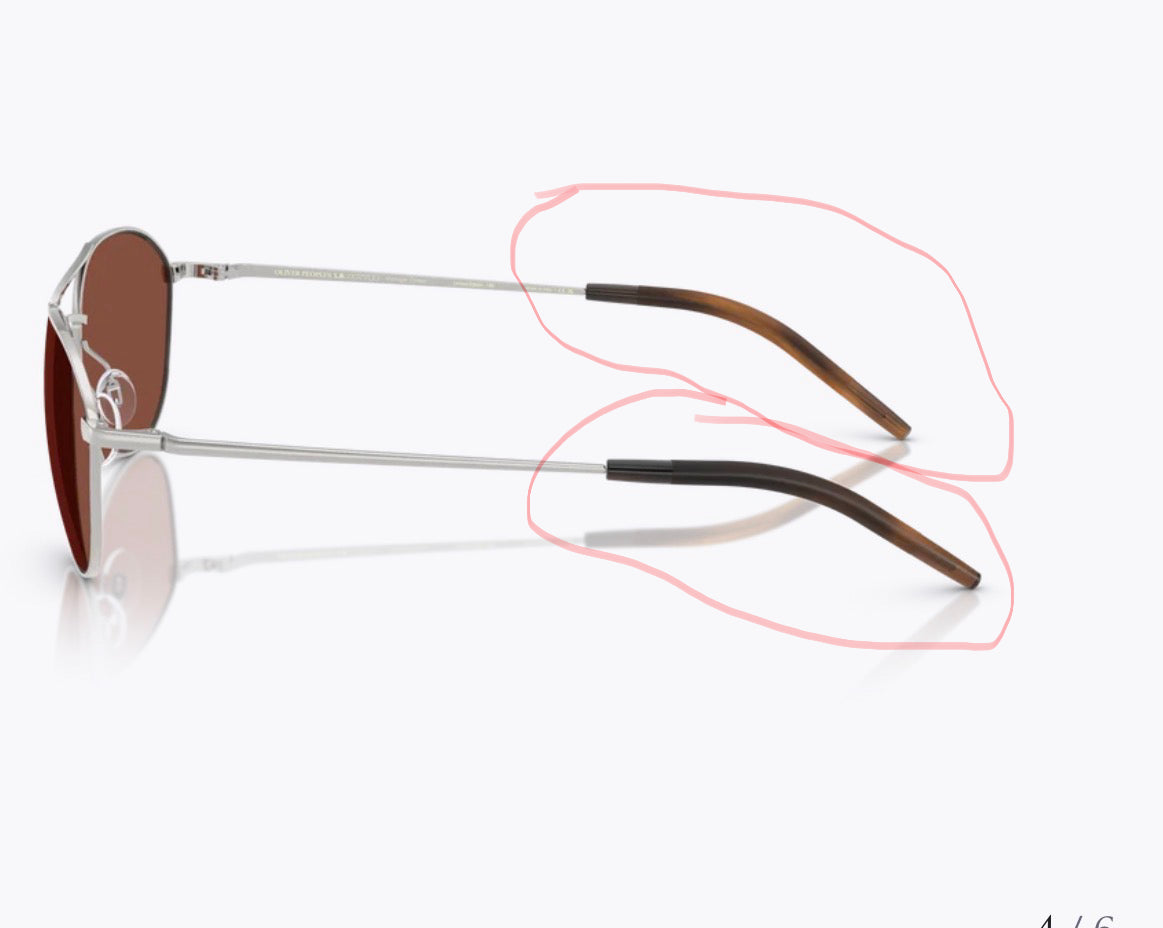 Oliver Peoples AERO II OV1358S Brown Havana Replacement Temple Tips NEW