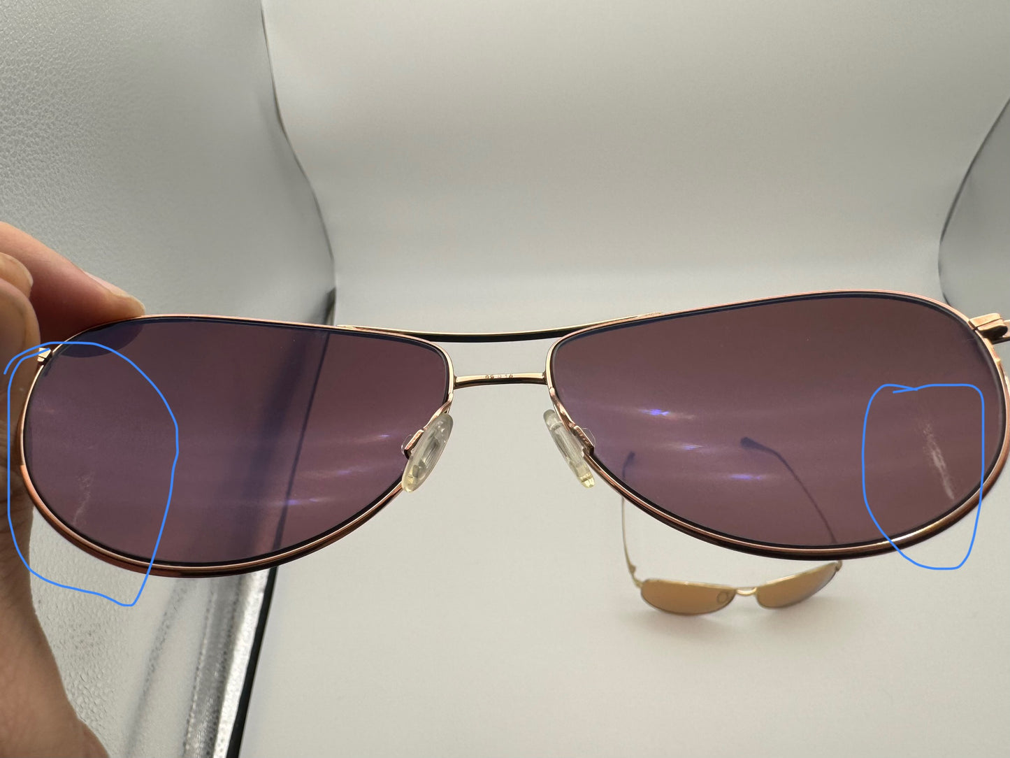 Oliver Peoples Benedict 59mm Rose Gold / Rose Goldtone 503/W4 Flash Lens Italy Preowned