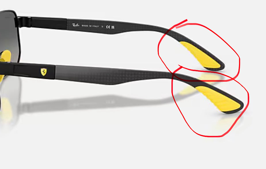 Ray-Ban RB 8360M RB 8359M Ferrari Yellow Replacement Temple Tips Authentic End Caps