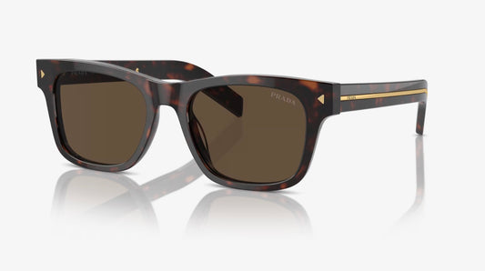 Prada PR A17s 51mm Wayfarer Radica Tortoise/ Dark Brown Glass Lens Italy NEW