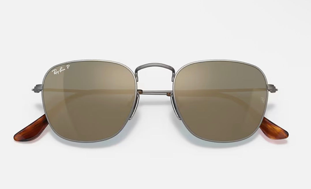 Ray-Ban Frank Titanium 51mm Gunmetal / Polarized Blue Mirror Gold RB 8157 9208 T0 Japan NEW