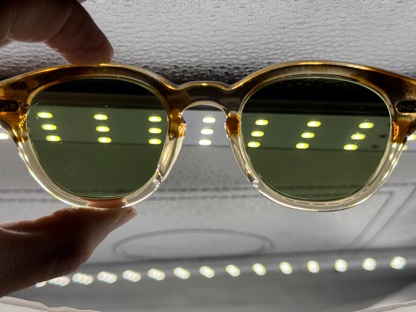 Oliver Peoples Cary Grant Sun 48mm Honey VSB Green Glass Lens OV 5413SU 167452 Italy Preowned