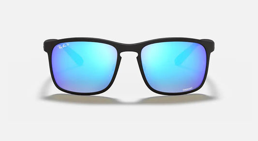 Ray-Ban RB 4264 58mm CHROMANCE Matte Black/Blue Polarized Mirror 601S/A1 NEW