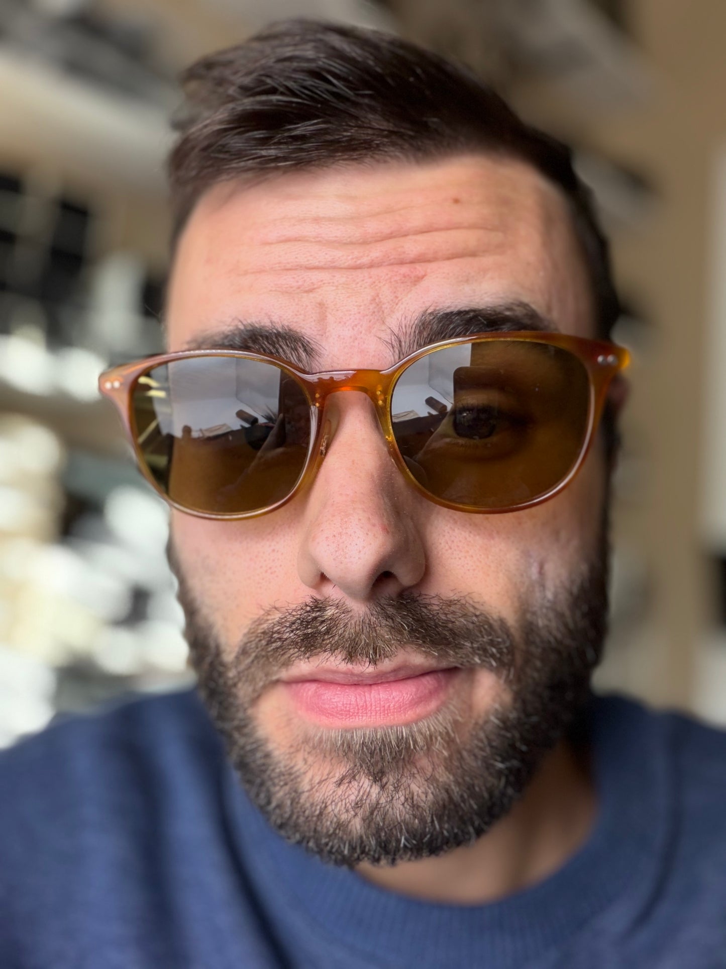 Oliver Peoples Gerardo 51mm OV 5482S 14084C Vintage LBR/Brushed Silver Green Photochromic Vintage Sunglasses Missing Box