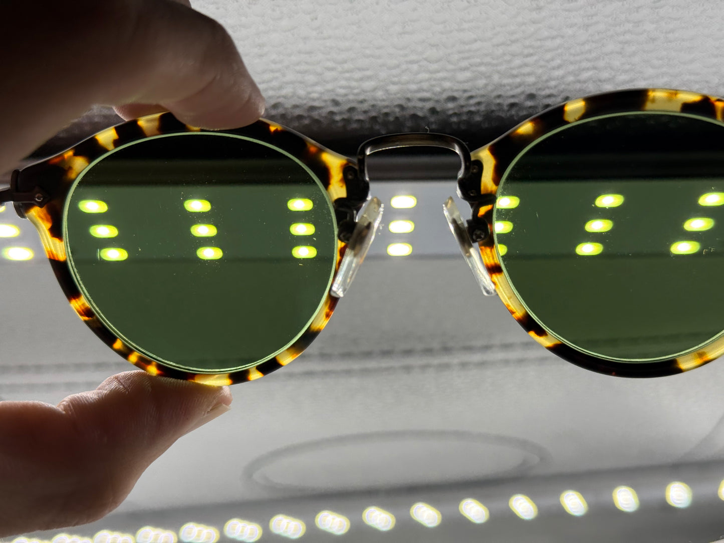 Vintage Oliver Peoples 505 DTBK Antique Gold / Green Glass Japan Preowned