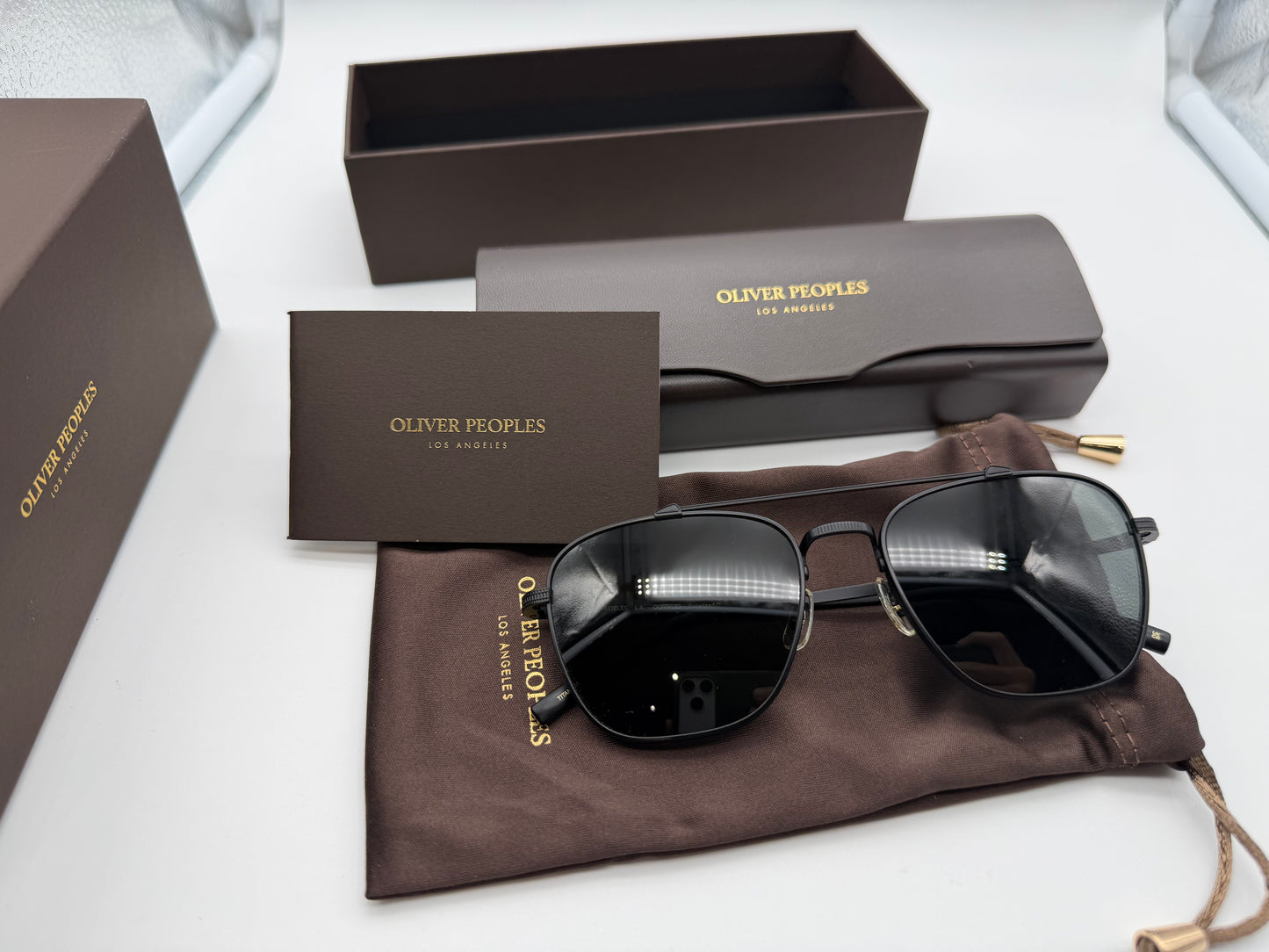 Oliver Peoples Avison 55mm Matte Black Titanium / Midnight Express Polarized OV 1349ST 5017 P2 Japan NEW