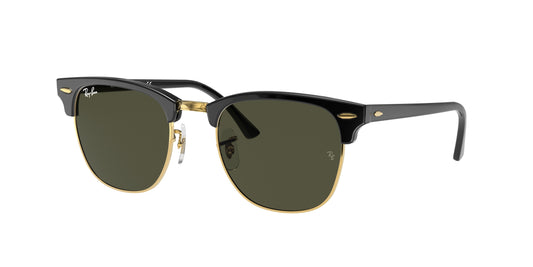 Ray-Ban Clubmaster 49mm RB 3016 W0365 Black Gold / G - 15 Italy NEW