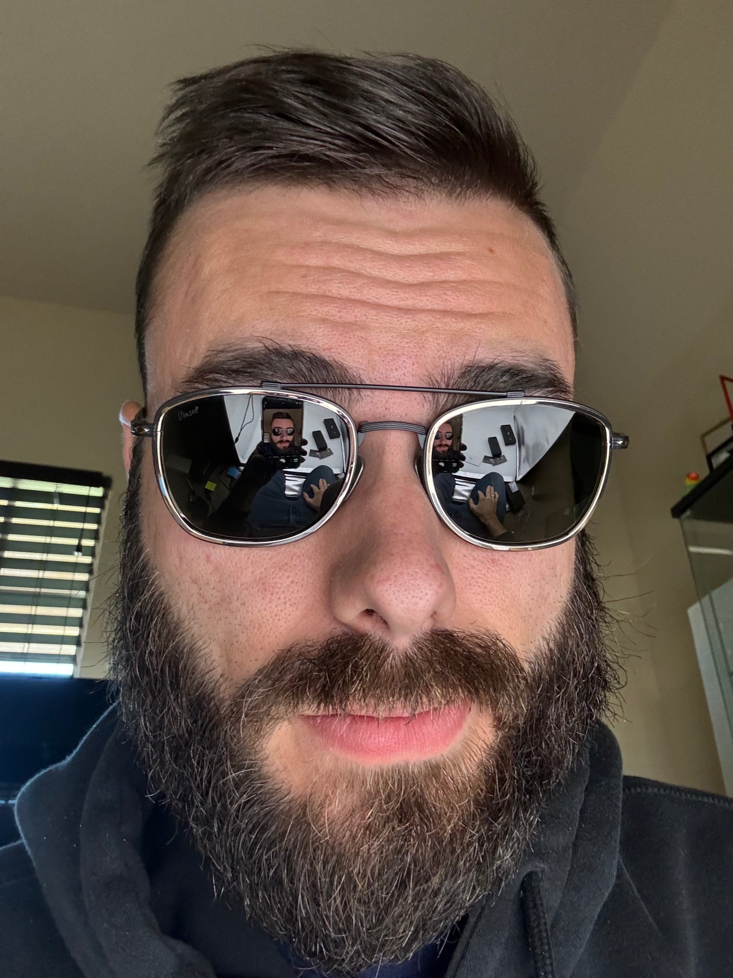 Persol PO 5005 ST 50mm Titanium Black / Gold Green 800831 Made In Japan NEW