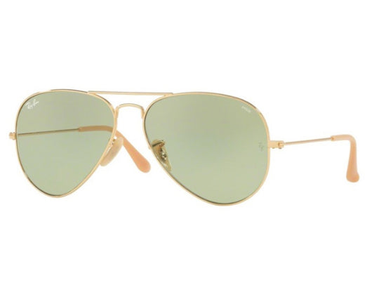 Ray-Ban Aviator 58mm Evolve Photochromatic Green / Gold RB3025 9064 4C Italy NEW