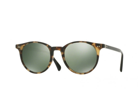 Oliver Peoples DELRAY SUN 48mm OV 5314 SU Semi tortoise semi matte black / Mirror Silver Italy Preowned