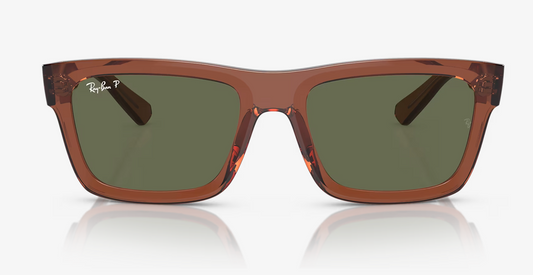 Ray-Ban Warren 54mm RB 4396 Bio-Based Transparent Brown Dark Green Polarized New