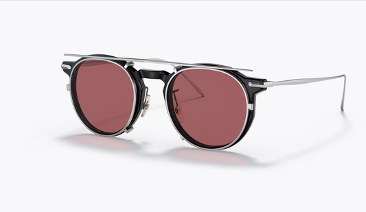 Oliver Peoples G Ponti 1 OV 5460 1005 47mm Black Silver w/ Burgundy Clip Japan NEW