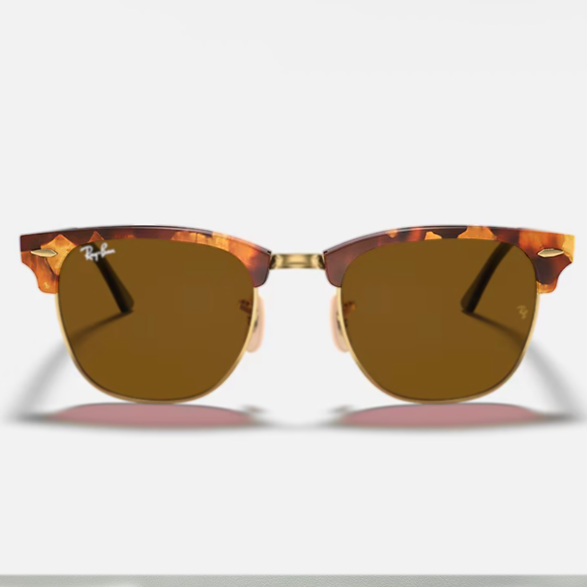 Genuine Ray Ban RB3016 Clubmaster Replacement Gold Fleck / Gold Front Browbars 51mm Authentic NEW