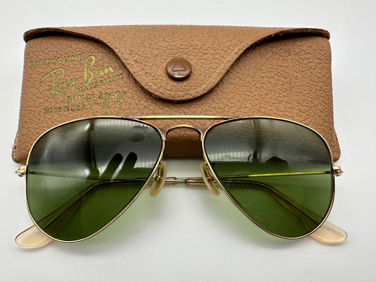 Ray Ban Aviator 1950s 1/10 12K GP 52mm Small Vintage B&L Golf Green USA NOS Incredible!