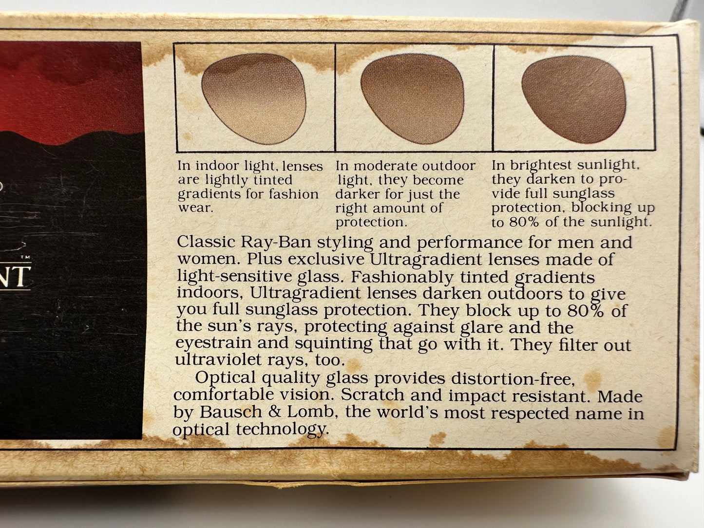 Ray Ban Outdoorsman II Ultragraident Beige Arista L9847 6A 41 59 Vintage 1970s Extremely rare NOS