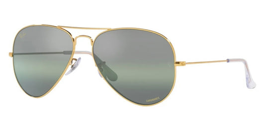 Ray Ban Aviator 58mm Chromance Polarized Silver/Green Sunglasses RB 3025 9196 G4 Italy