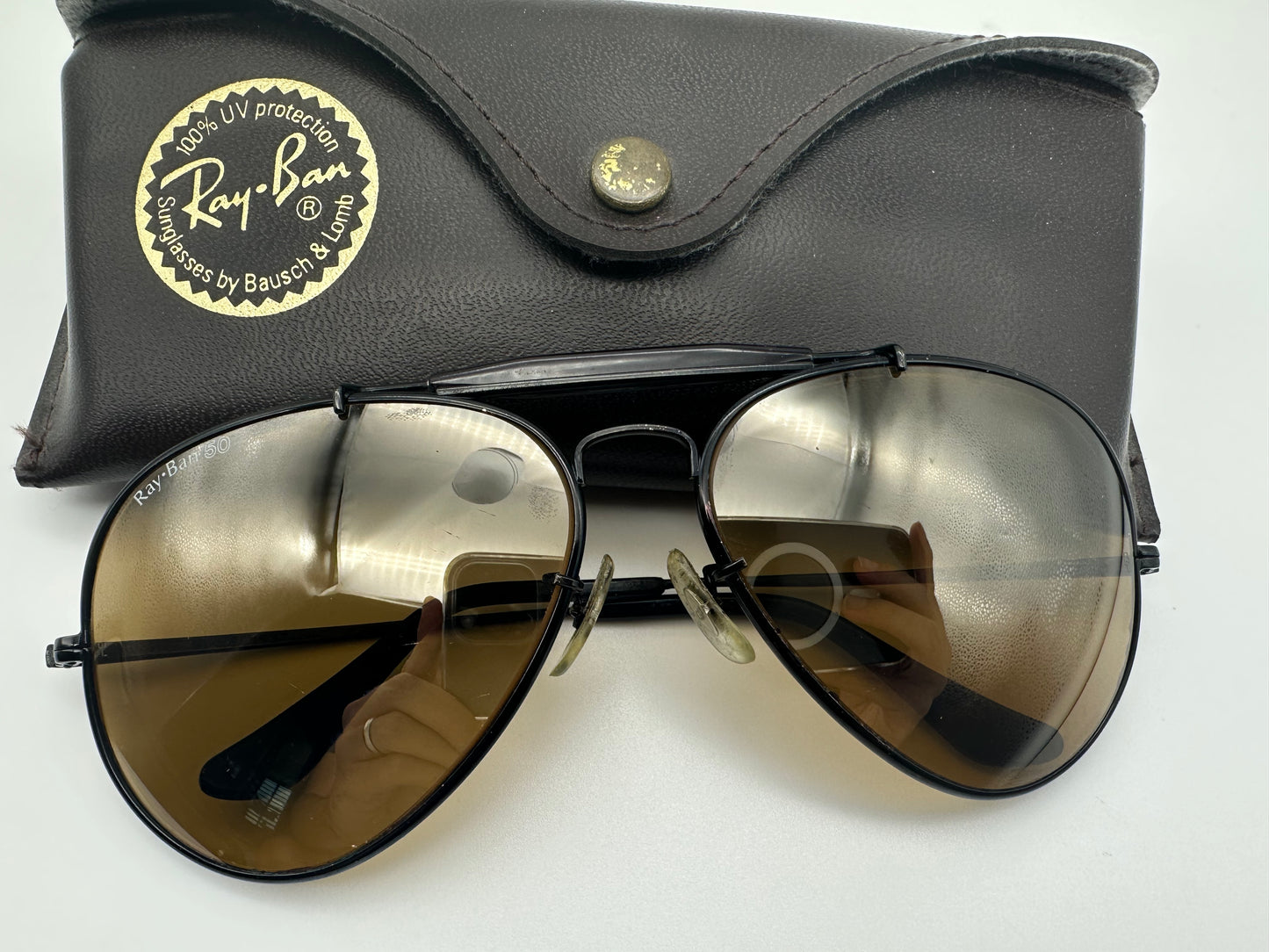 Vintage B&L Ray Ban Bausch & Lomb 62mm RB 50 The General Outdoorsman 50th Anniversary BLOCK LOGO