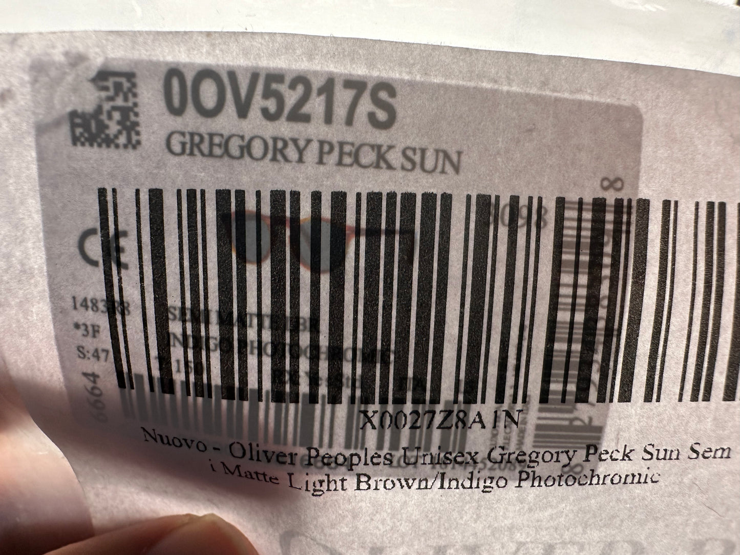 Oliver Peoples Gregory Peck Sun 47mm OV5217s 1483R8 Semi Matte Lbr / indigo Photochromic Italy