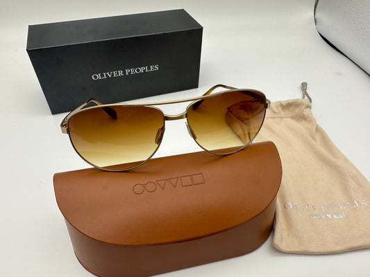 Oliver Peoples Bergman 61mm Brown Gradient Gold Japan Open Box