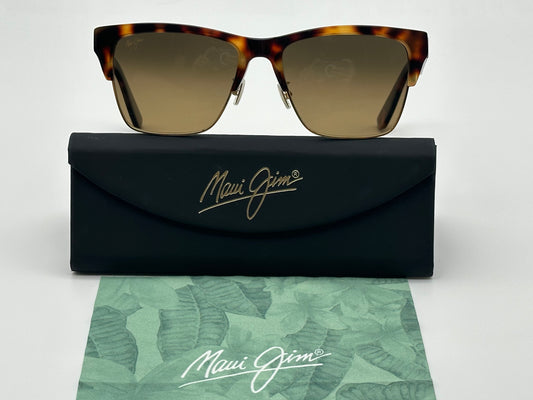 MAUI JIM PERICO 56mm MJ 853-10 TORTOISE GOLD HCL BRONZE POLARIZED SUNGLASSES Preowned