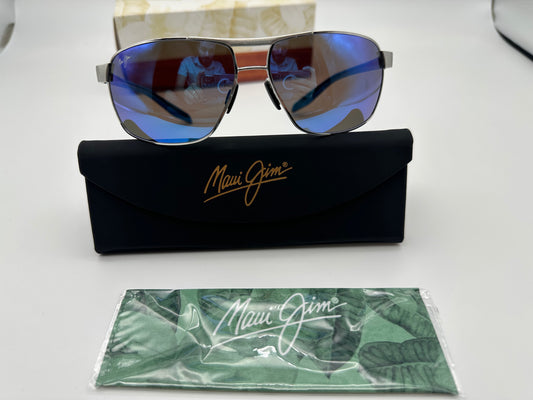 Maui Jim The Bird 61.5mm Chrome Black Blur Hawaii B835-17A