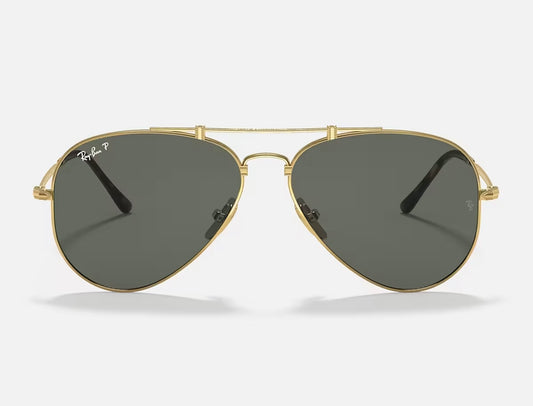 Ray Ban Aviator Titanium 58mm Gold Plated Limited Edition RB8125M 9143 58-14 Made In Japan NEW
