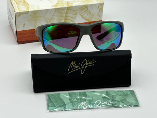 Maui Jim SOUTHERN CROSS 63mm Soft Matte Khaki Brown Black MAUI GREEN